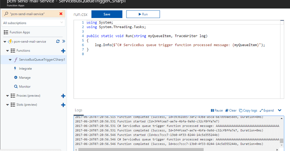 Using Azure Functions to Send an E-mail Alert from a Service Bus | The ...