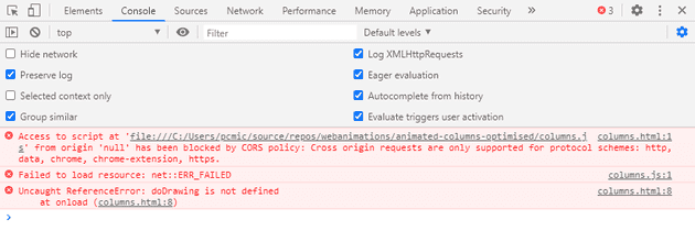 Chrome error cors