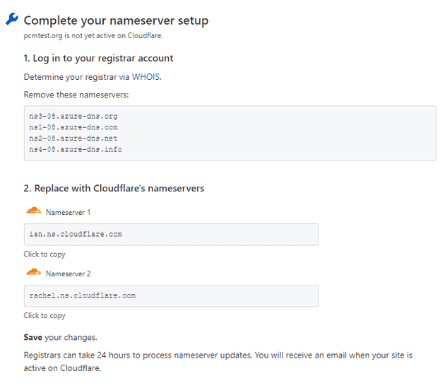 Cloudflare nameserver